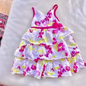 24M NEW Tiered Ruffle Cross-Back Special Occasion Summer Dress, Swiss Dot Fabric